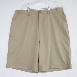 Under Armour Shorts Mens 40 Performance Golf Chino Casual‎ Flat Front Tan Khaki